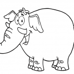 Animowany wesoły słoń