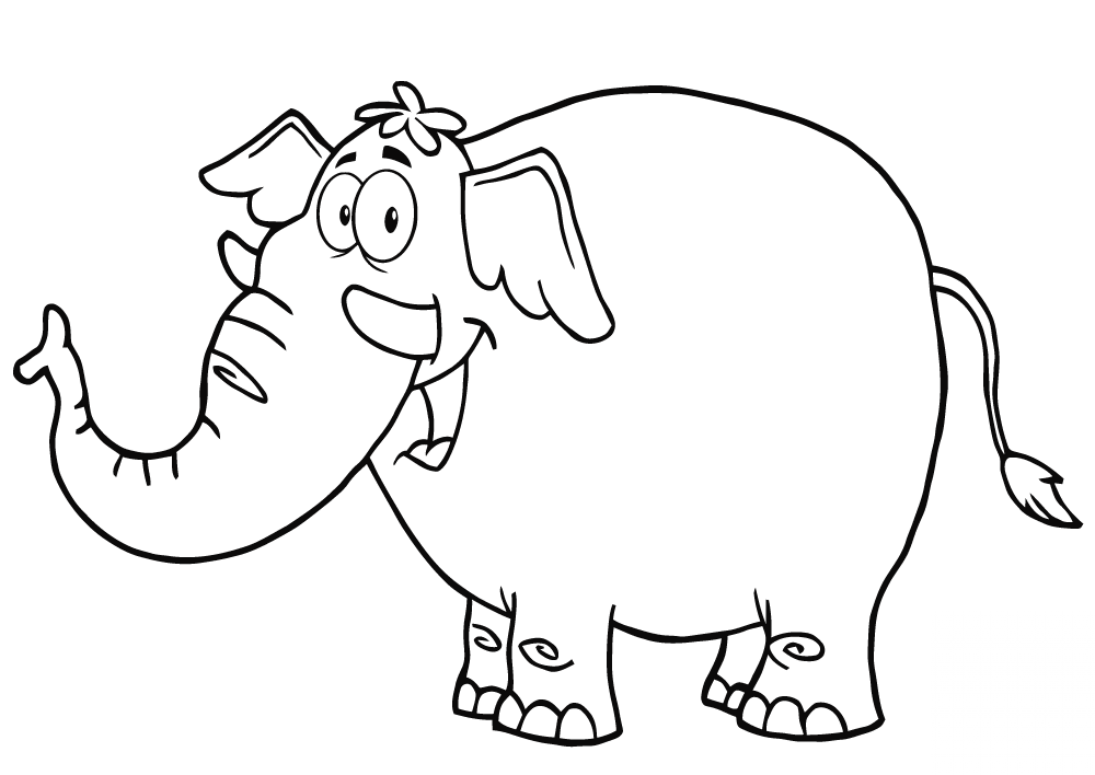 Animowany wesoły słoń