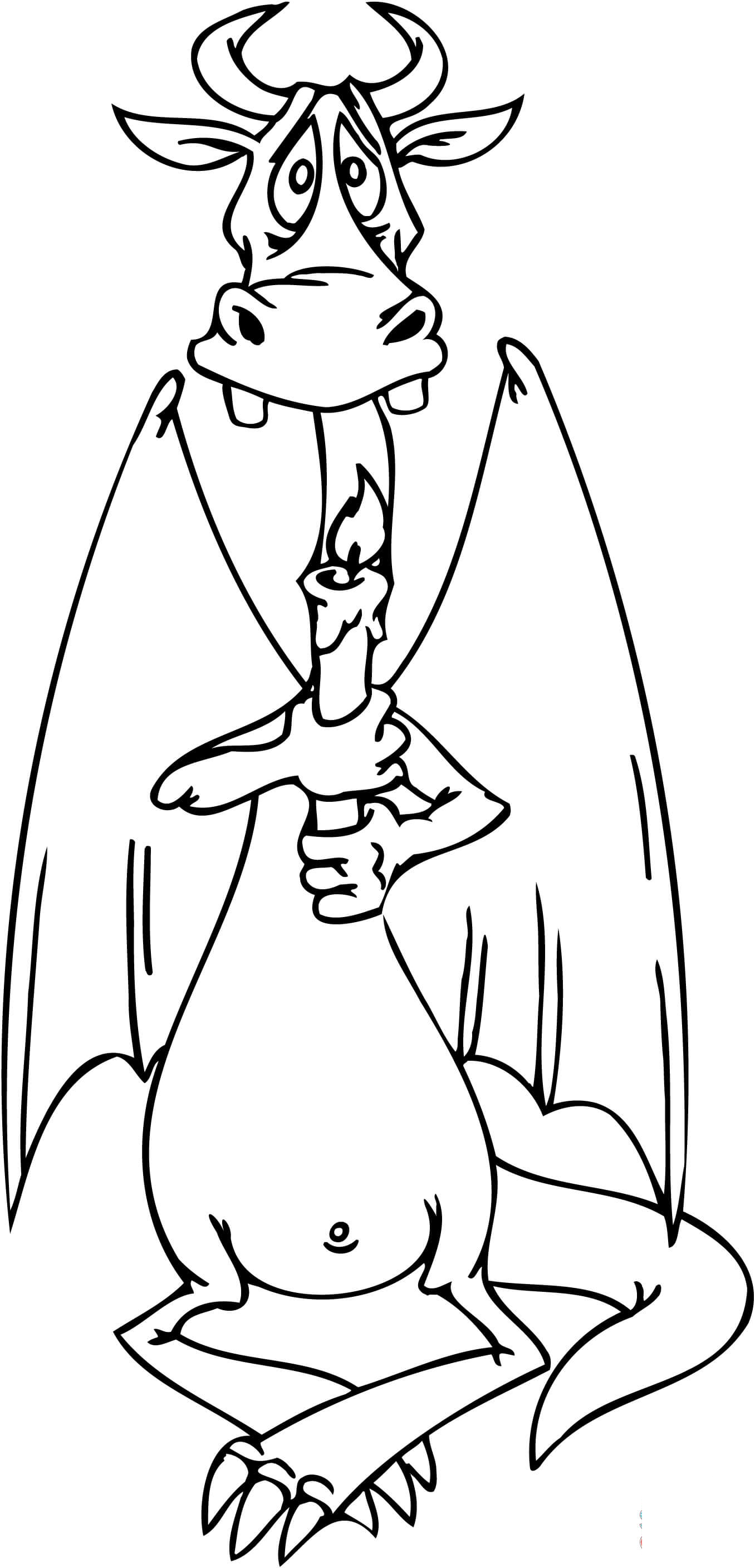 Smok trzymający świeczkę