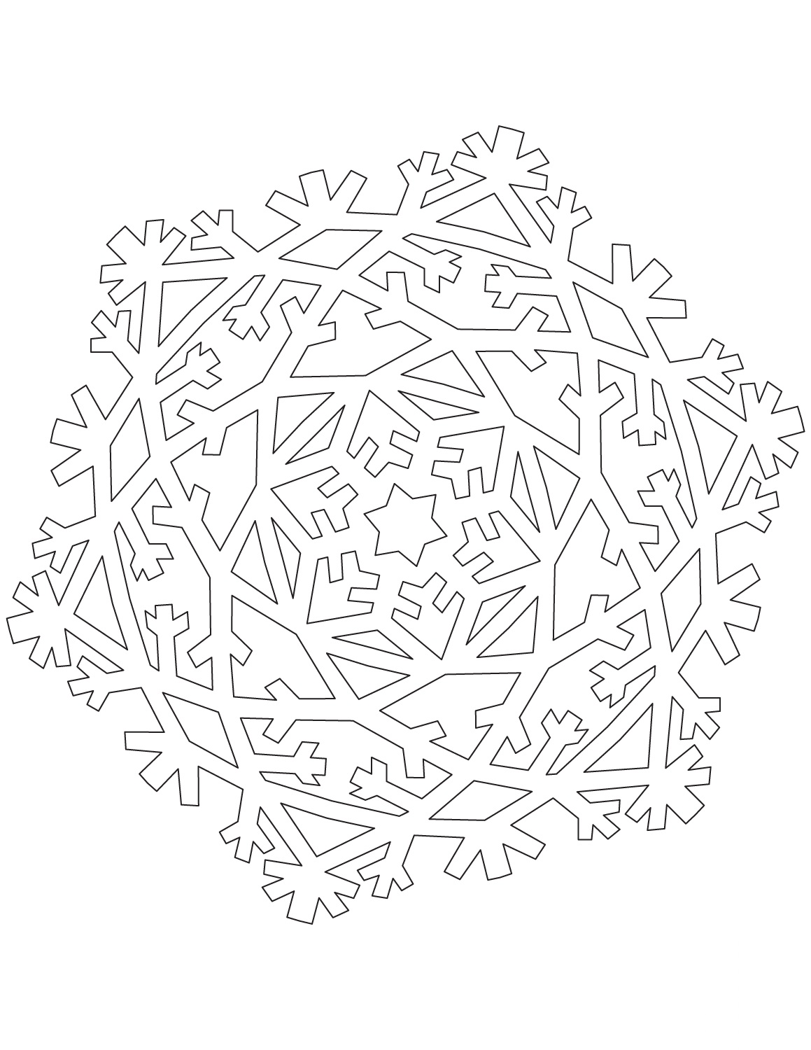 Snowflake with Many Crystals