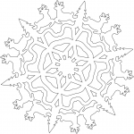 Snowflake with Christmas Reindeers