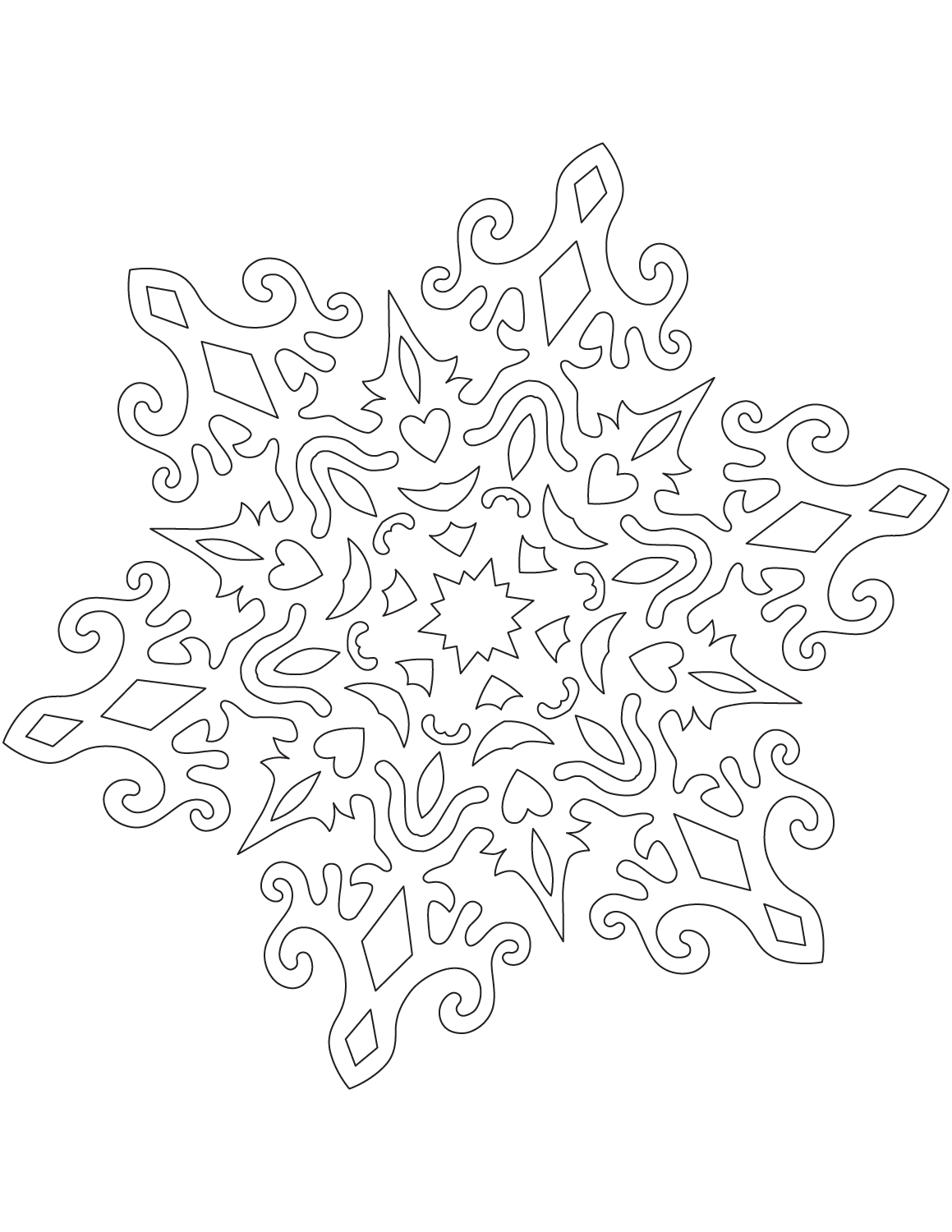 Snowflake with Baroque Pattern
