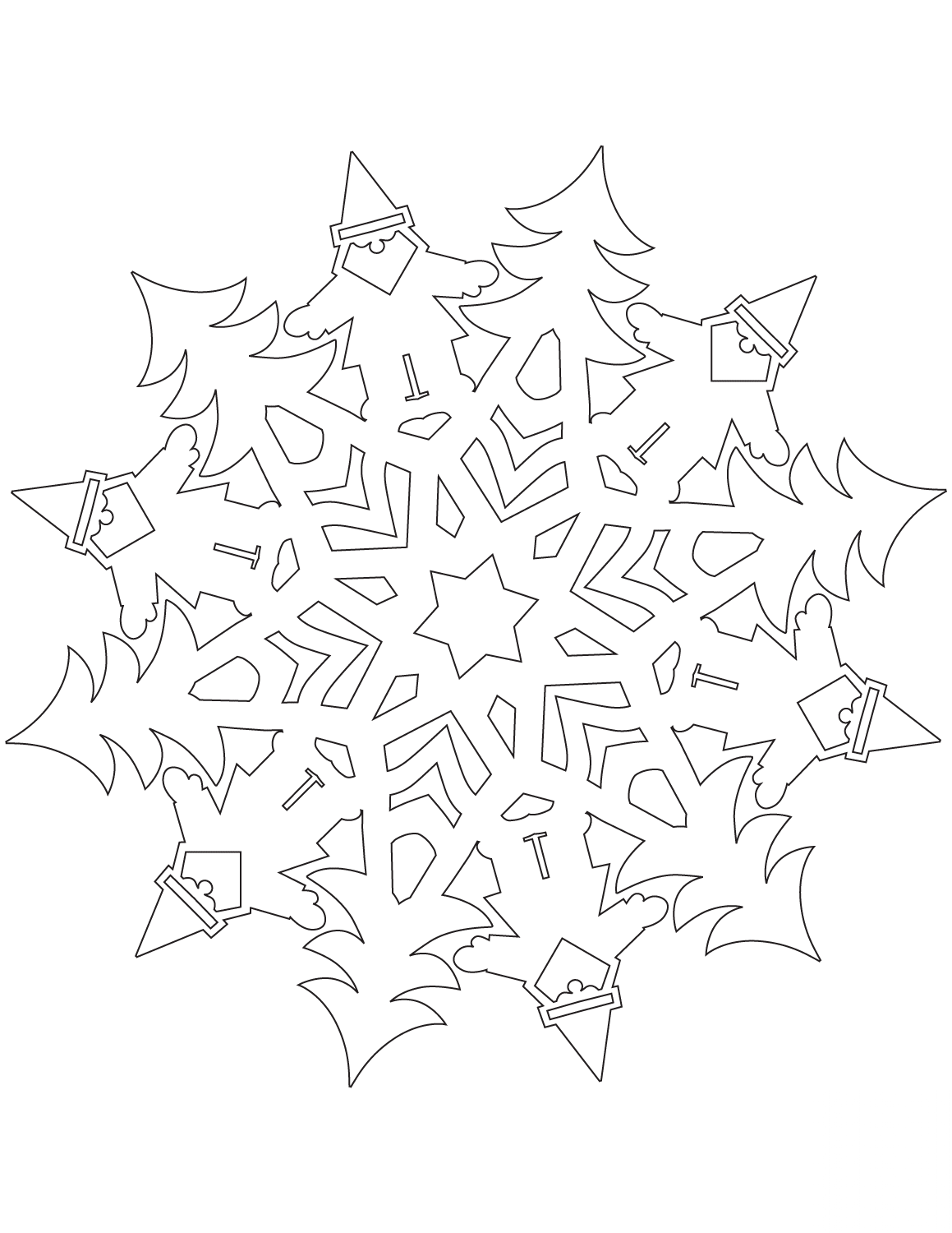 Snowflake with Santa Claus