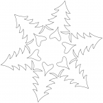 Snowflake Pattern with Christmas Trees