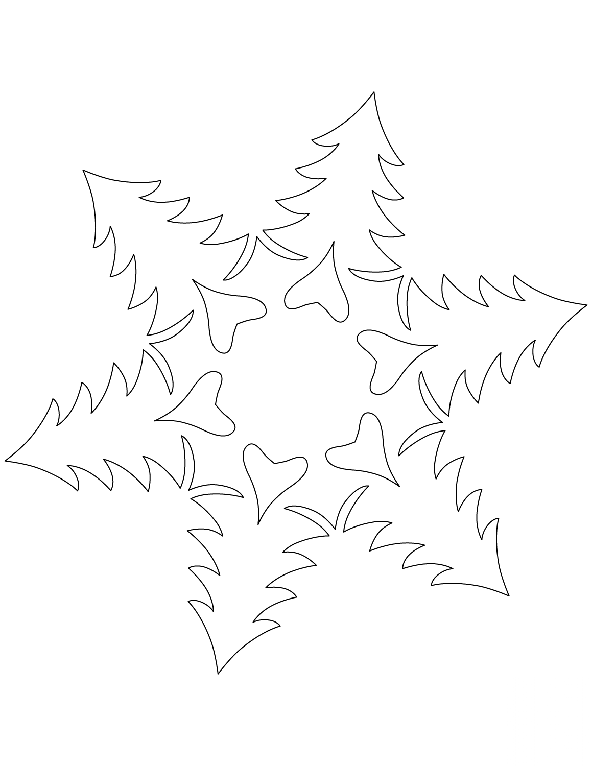 Snowflake Pattern with Christmas Trees