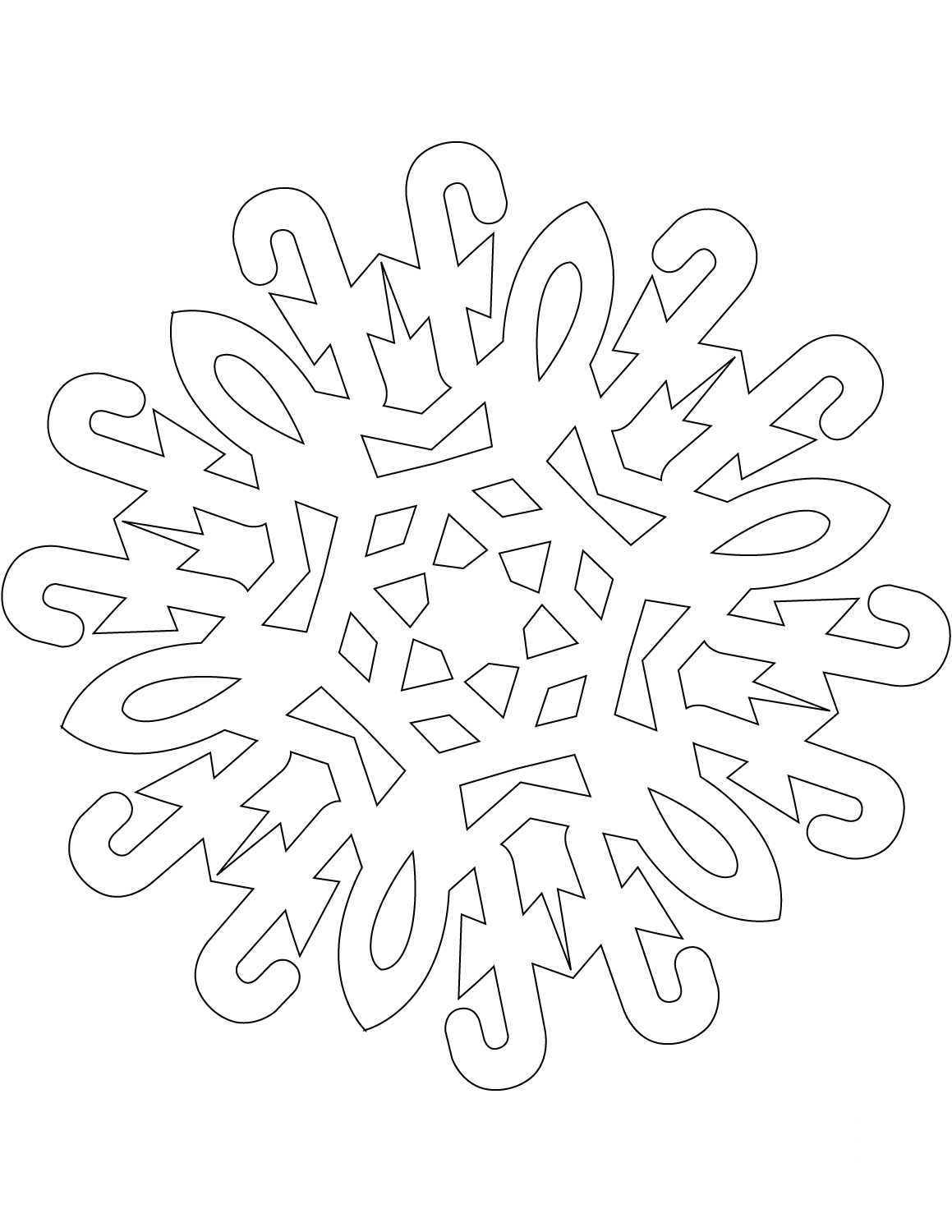 Snowflake with Caramel Cane