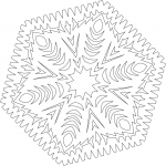 Snowflake with Feathers Pattern