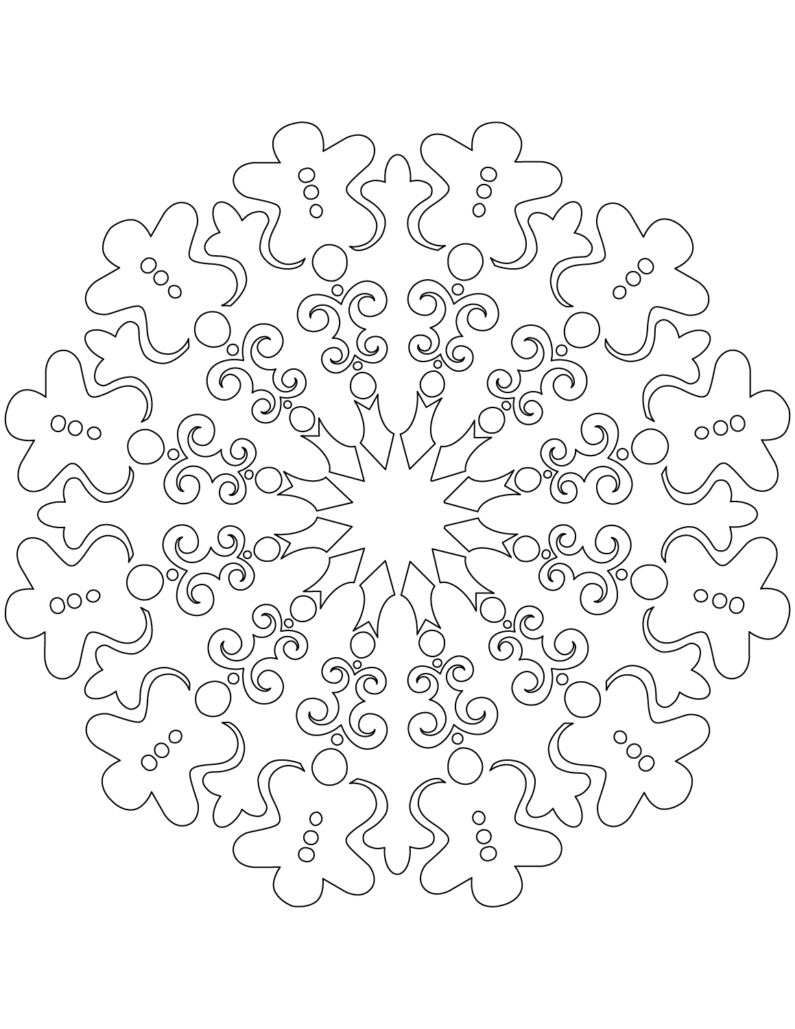 Snowflake with Gingerbread Man