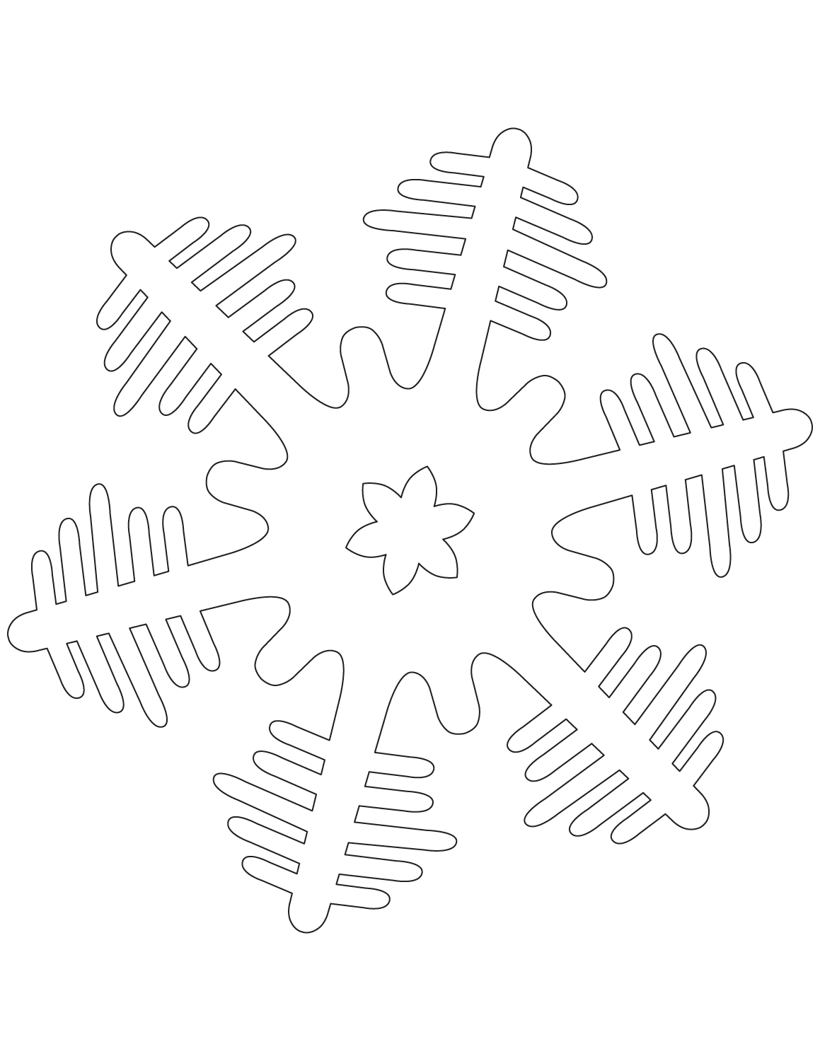 Snowflake with Christmas Trees