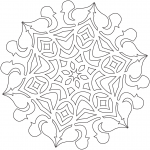 Snowflake with Bullfinch Bird