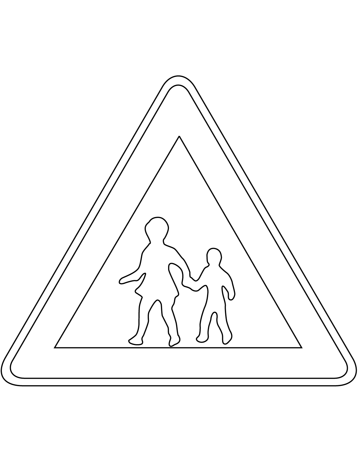 "Children Crossing Ahead" Sign in...