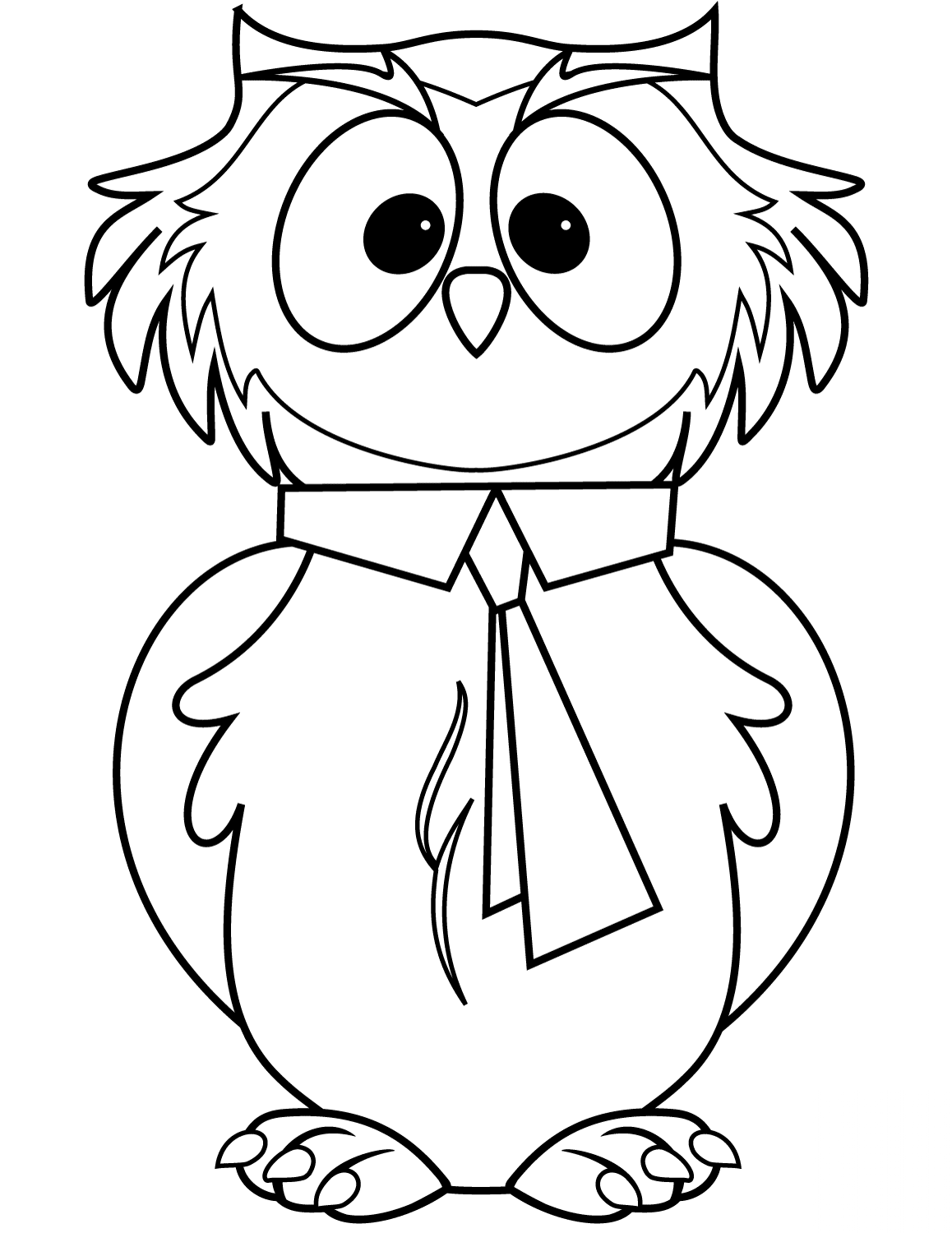 Cartoon Owl with Tie