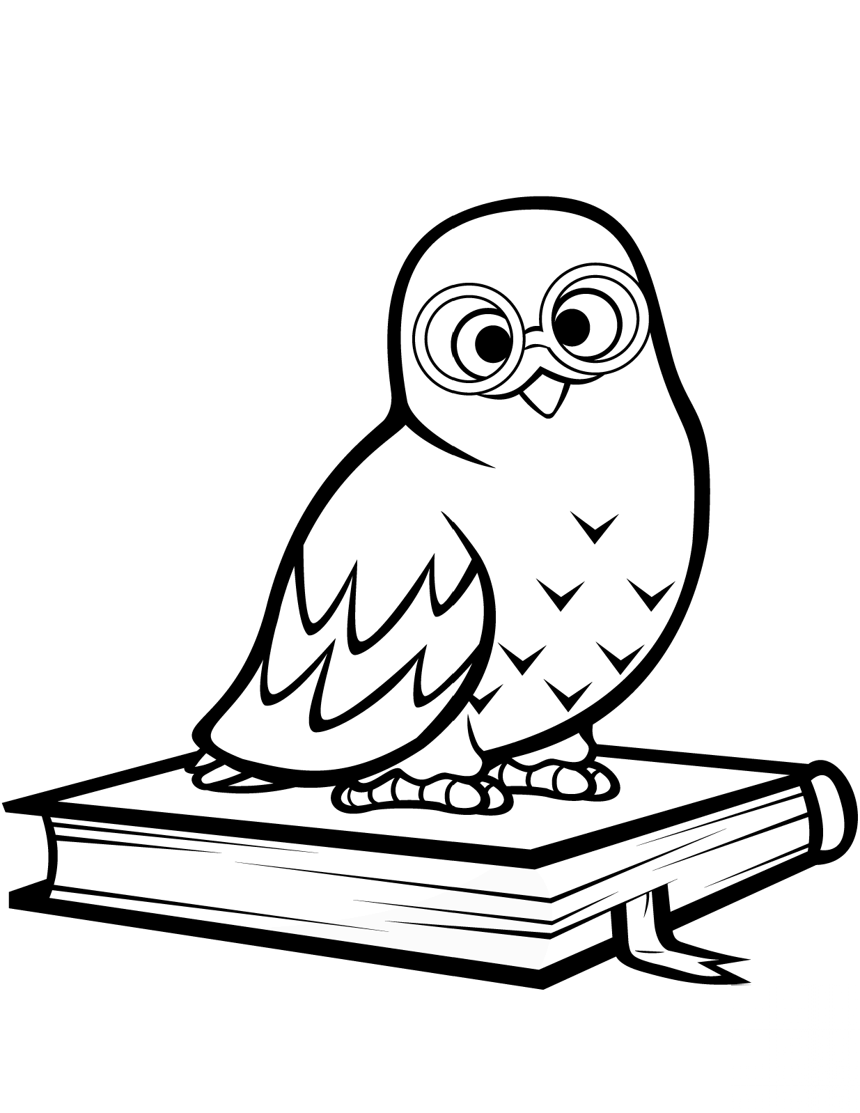 Polar Owl Sitting on a Book