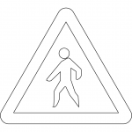 "Pedestrian Crossing Ahead" Sign in...