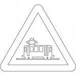"Tram Crossing" Sign in Spain