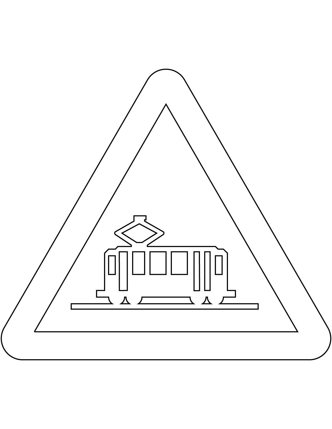"Tram Crossing" Sign in Spain