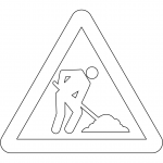 "Roadworks Ahead" Sign in Spain