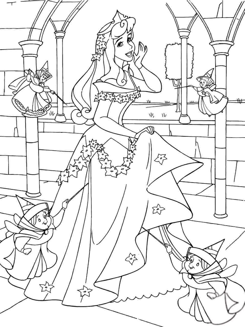Princess Aurora with Good Fairies