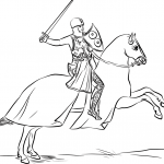 Armored Knight Mounted on Cloaked...