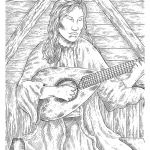 Medieval Peasant Woman Playing Guitar