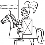 Cartoon Knight on Horse