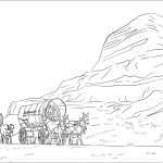 Wagon Train on the Oregon Trail