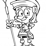 Cartoon Roman Soldier with Spear