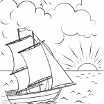 Sailing Ship at Sunset