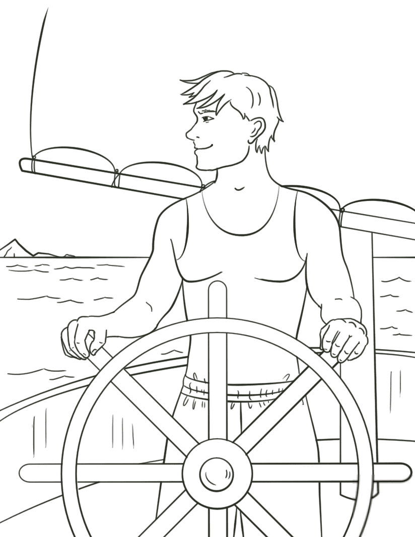 Man at Ship Wheel