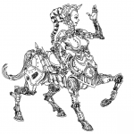 Robot centaur z Steampunk