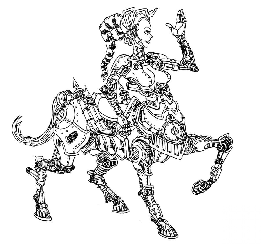 Robot centaur z Steampunk