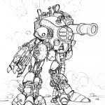 Gigantyczny robot z wielką armatą...