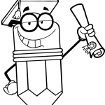 Happy Pencil Character Graduate...