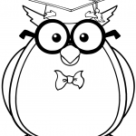 Wise Owl with Glasses and Graduate Cap