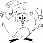 Cartoon Owl Graduating