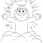 Cartoon God on a Cloud