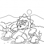 Styracosaurus Taking a Bath