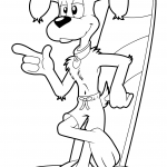 Cool Cartoon Dog Surfer