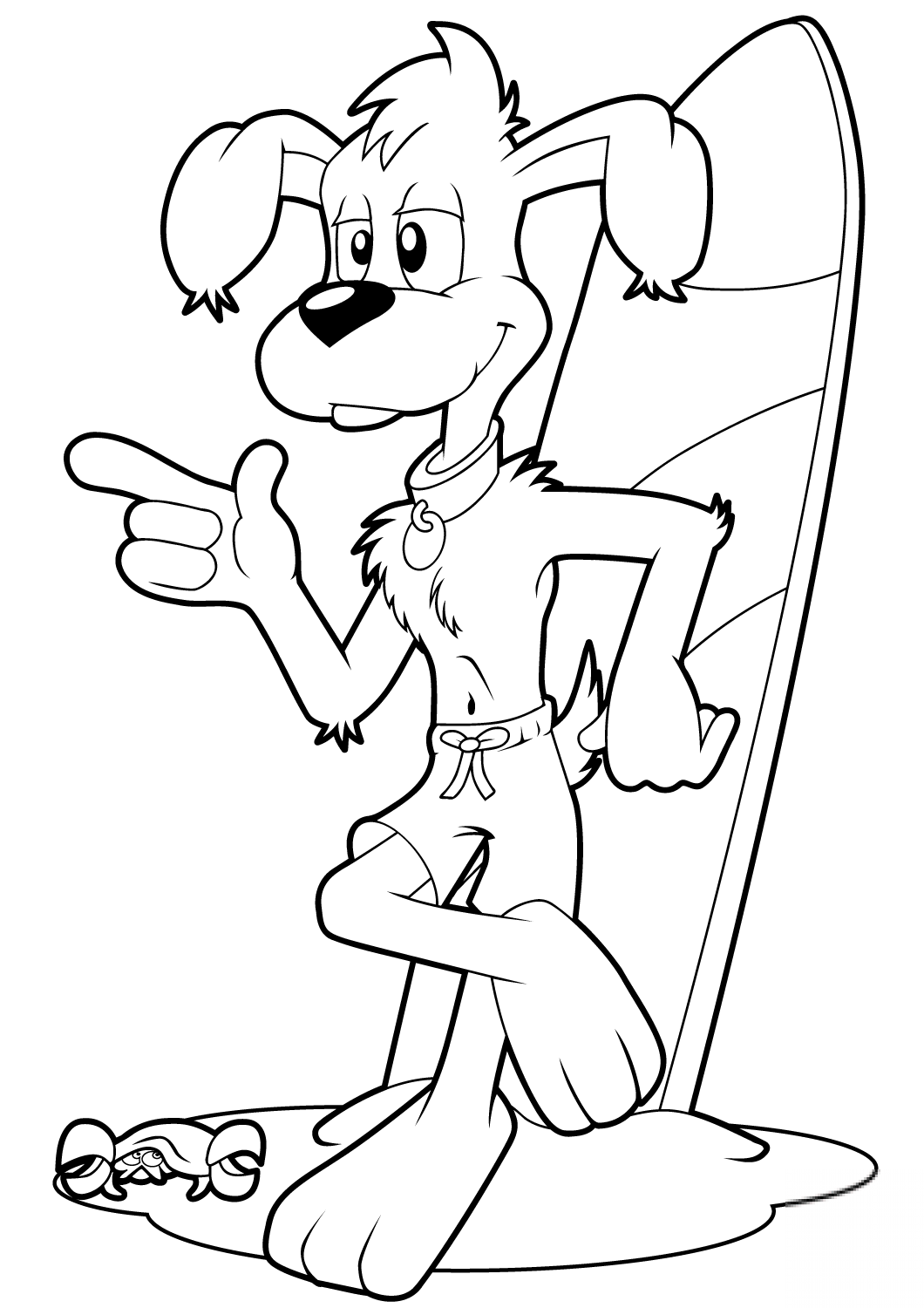 Cool Cartoon Dog Surfer