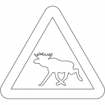 "Wild Animals (Moose)" Sign in Sweden