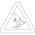 "Skiers Crossing" Sign in Sweden