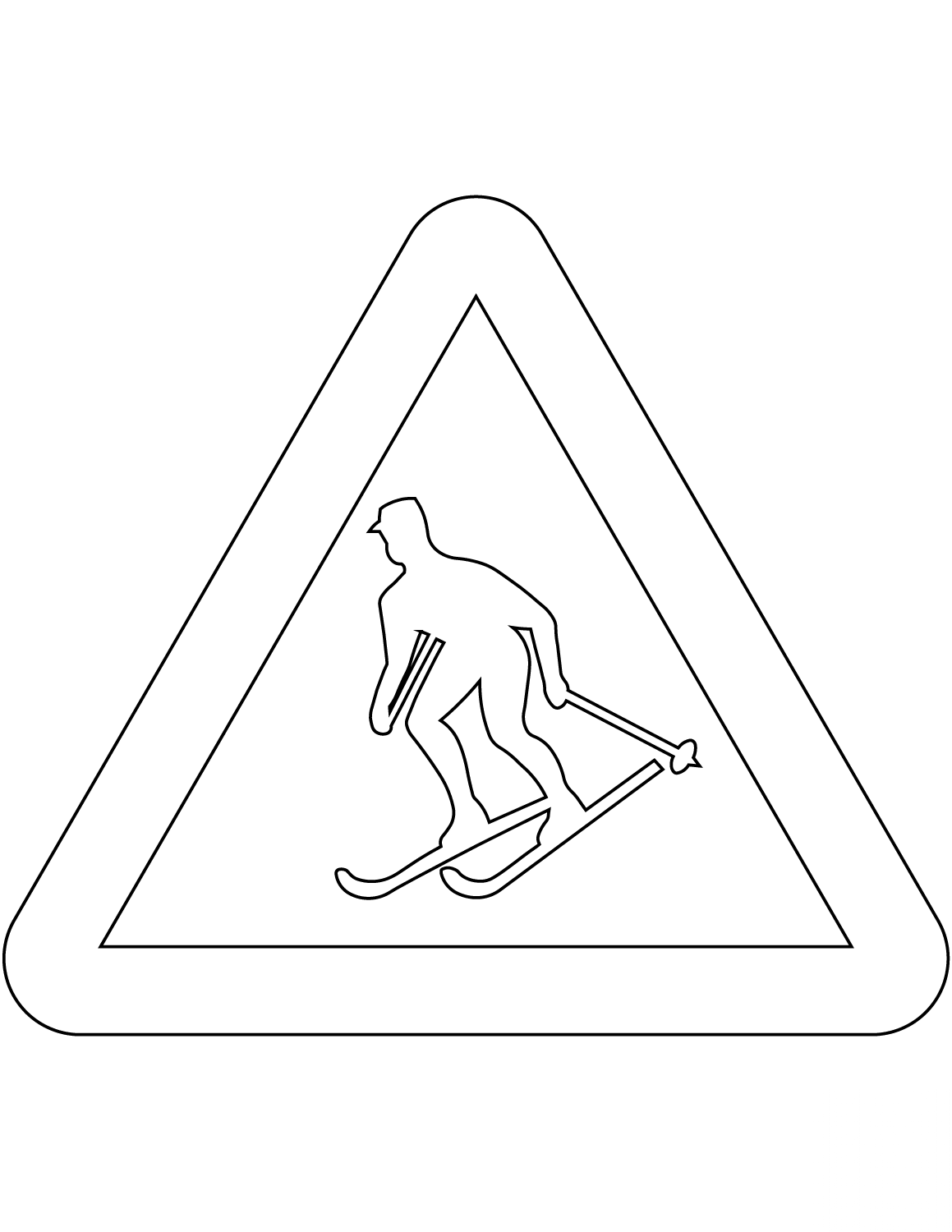 "Skiers Crossing" Sign in Sweden