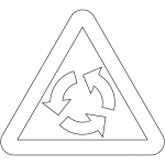 "Roundabout Ahead" Sign in Sweden