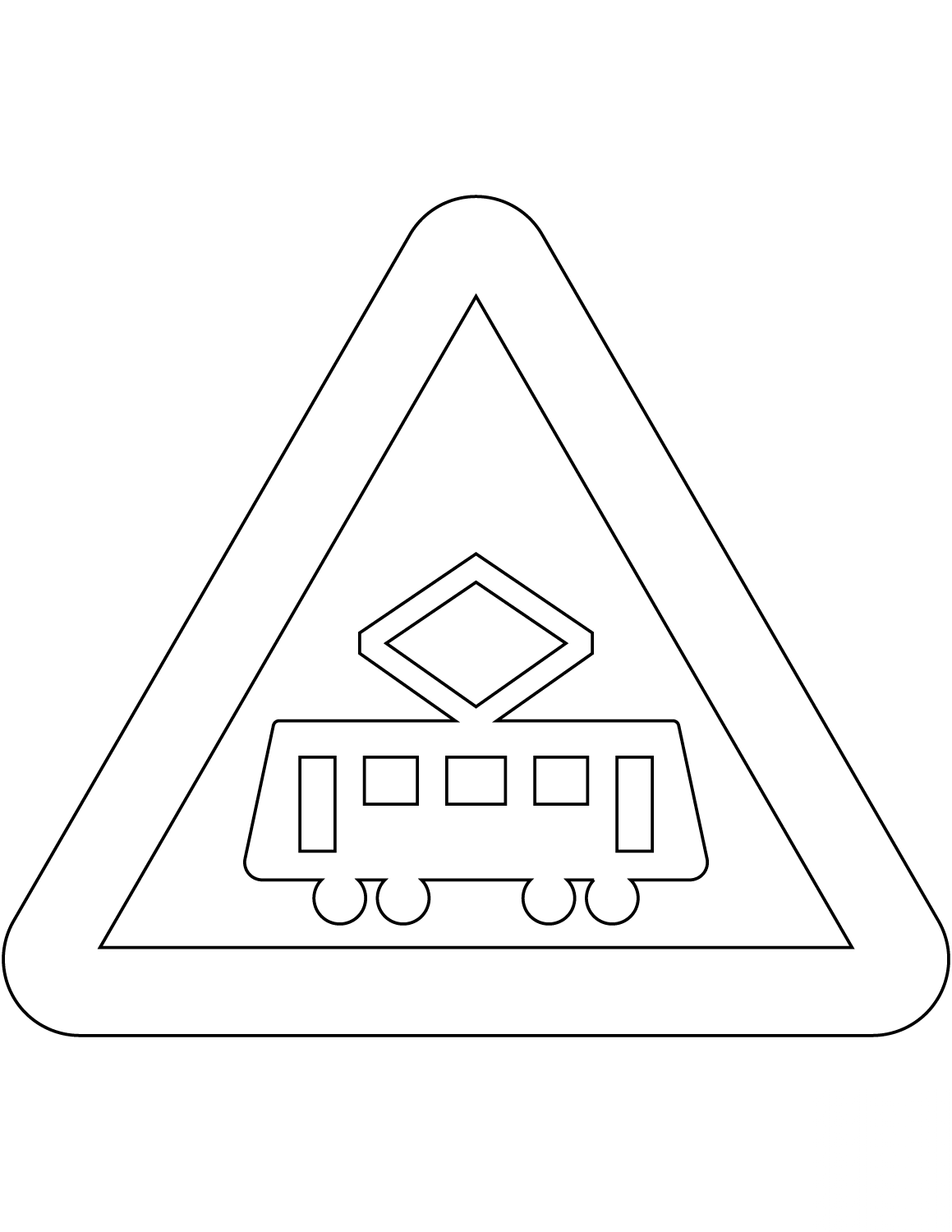 "Tram Crossing" Sign in Sweden