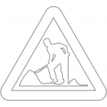 "Roadworks Ahead" Sign in Sweden