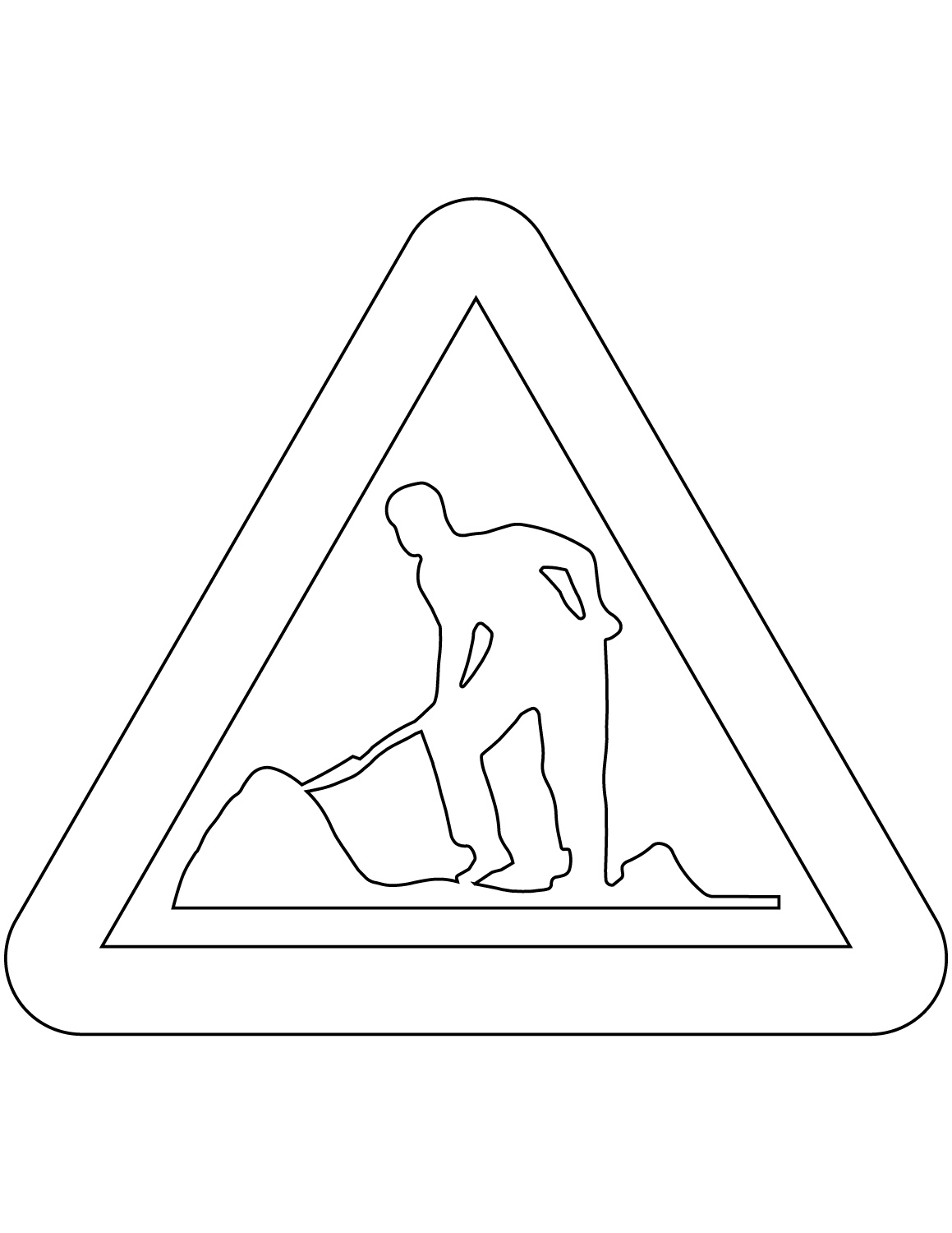 "Roadworks Ahead" Sign in Sweden