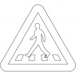 "Pedestrian Crossing Ahead" Sign in...