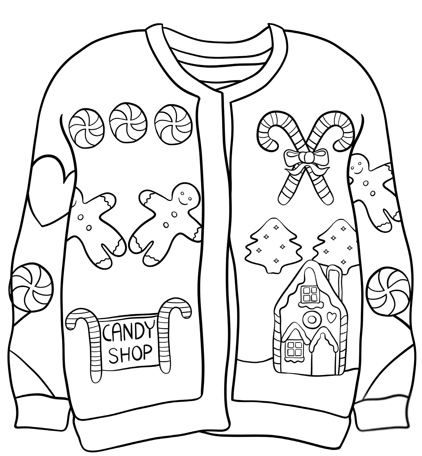Christmas Sweater with Candy Shop