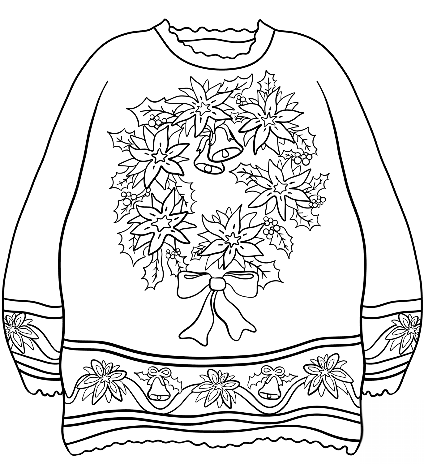 Sweater with Christmas Wreath