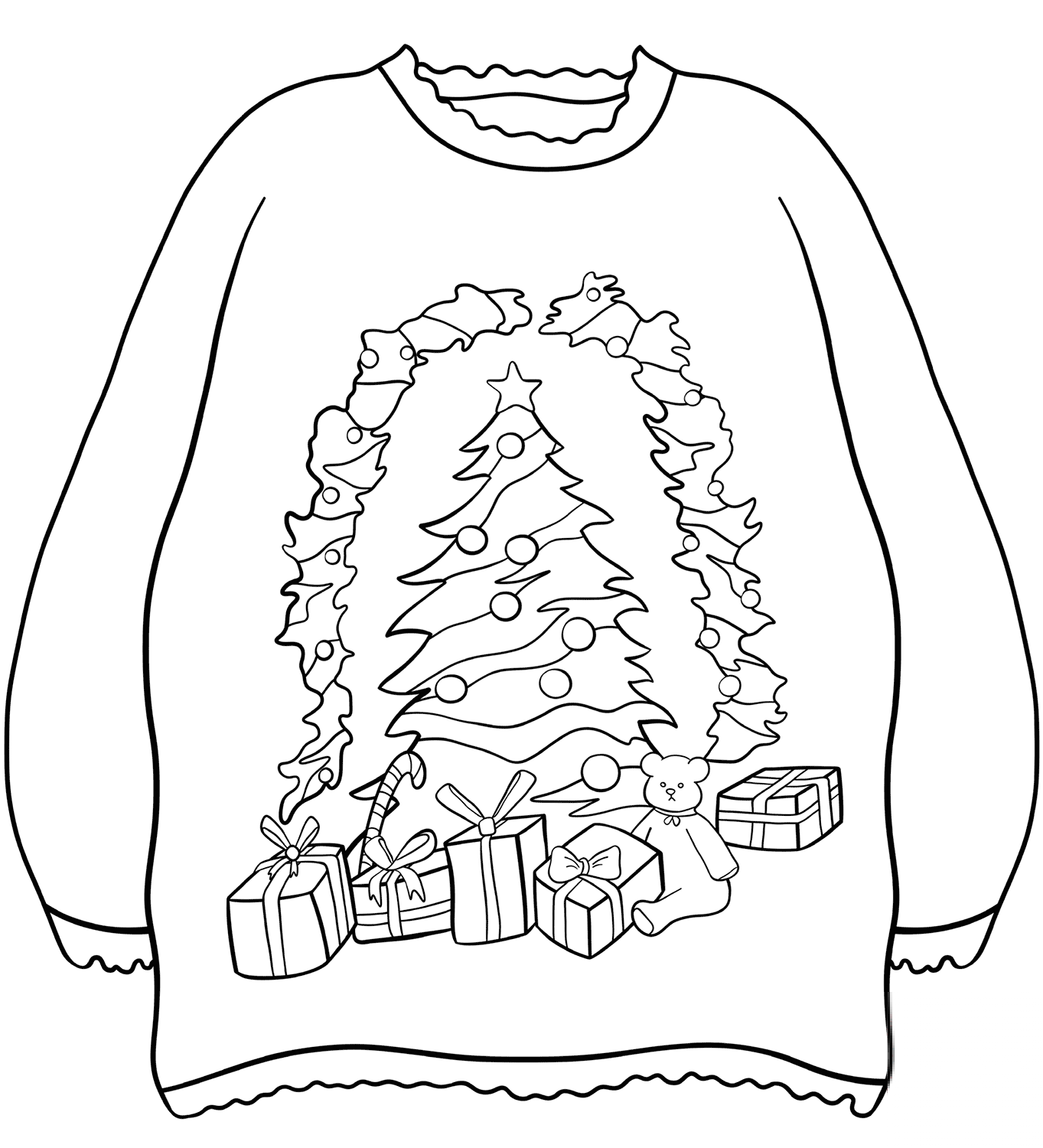 Sweater with Christmas Tree and...